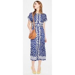 Boden Blue and White Floral Midi Dress
